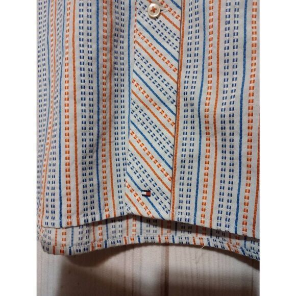 Tommy Hilfiger Shirt Men's Large Orange Button Front Long Sleeve 80s 2 ply‎ - Picture 4 of 9